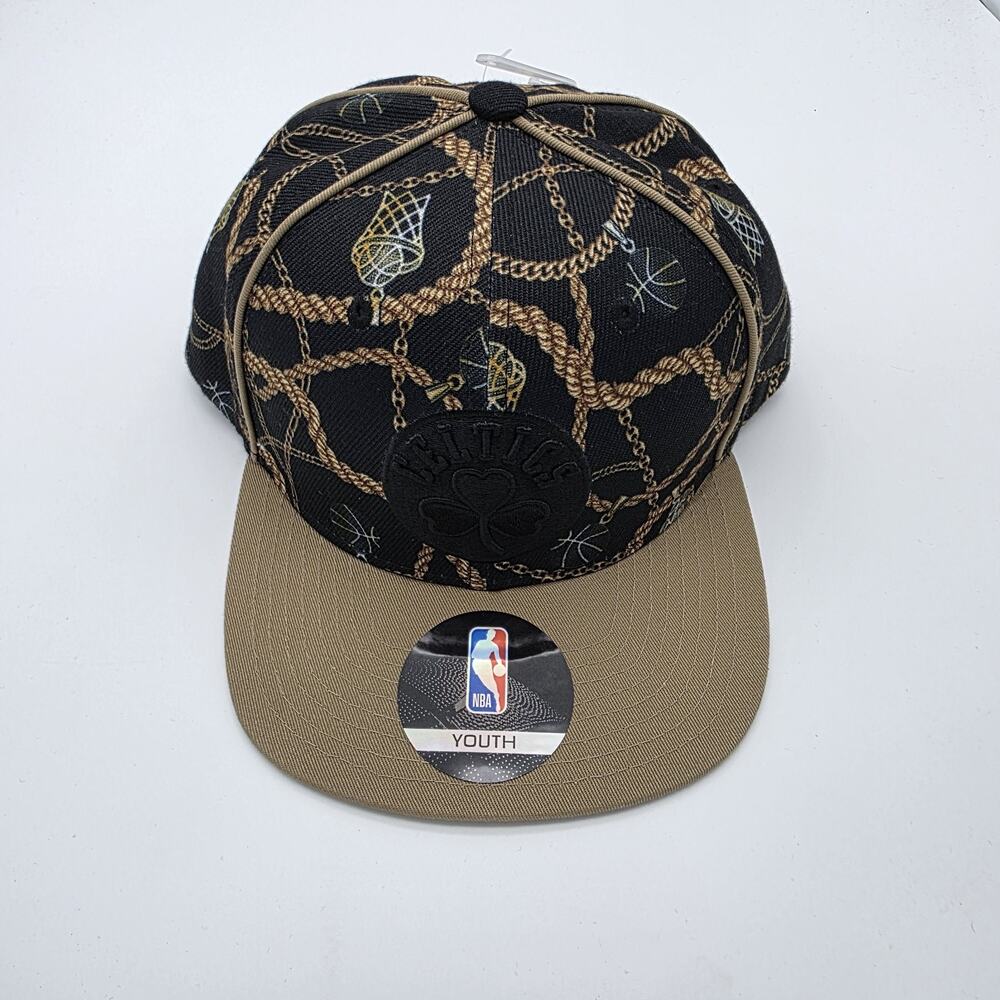 Boston Celtics Outerstuff Youth Street Hooper Snapback Hat Black Tan NWT